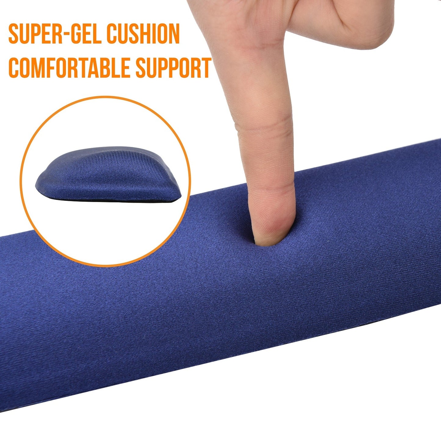 Support de paume de clavier profilé Super-Gel DAC® MP-124, bleu