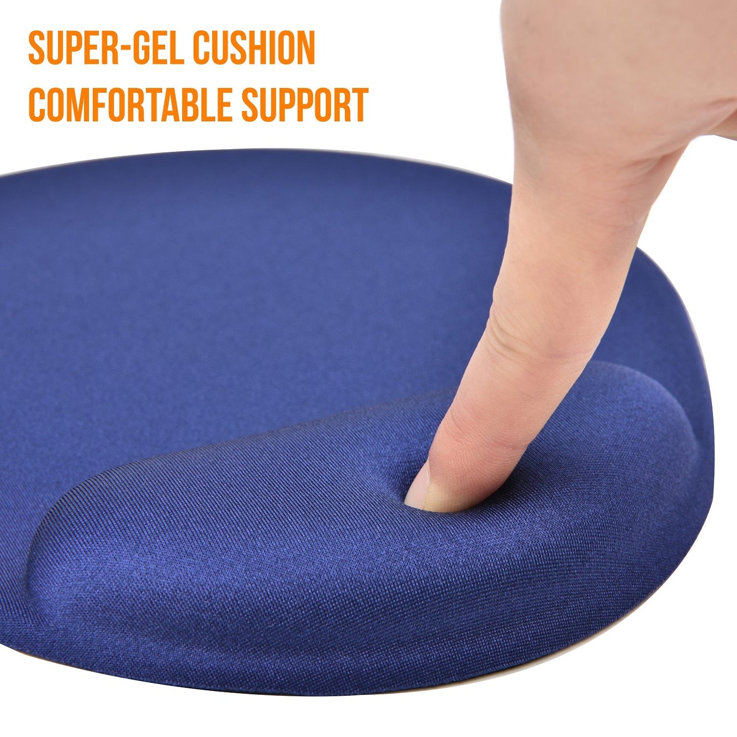 Tapis de souris DAC® MP-127 Super-Gel « Mini Round » avec support de paume, bleu