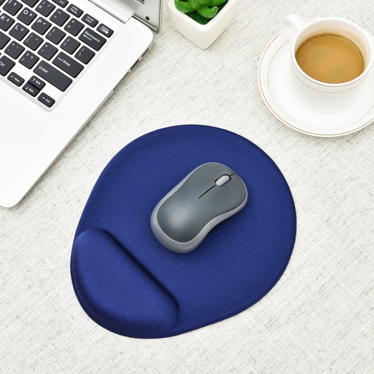 Tapis de souris DAC® MP-127 Super-Gel « Mini Round » avec support de paume, bleu