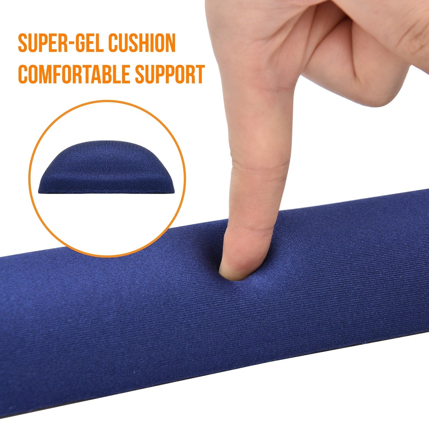 Support de paume pour clavier à bord droit Super-Gel DAC® MP-128, bleu