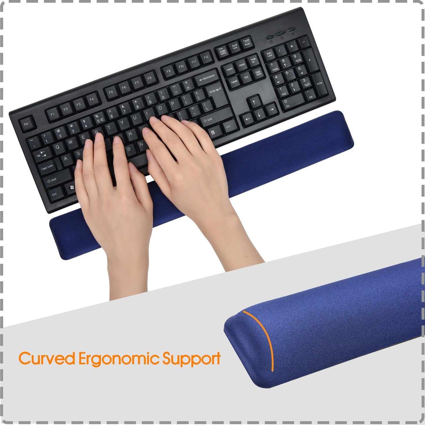 Support de paume pour clavier à bord droit Super-Gel DAC® MP-128, bleu