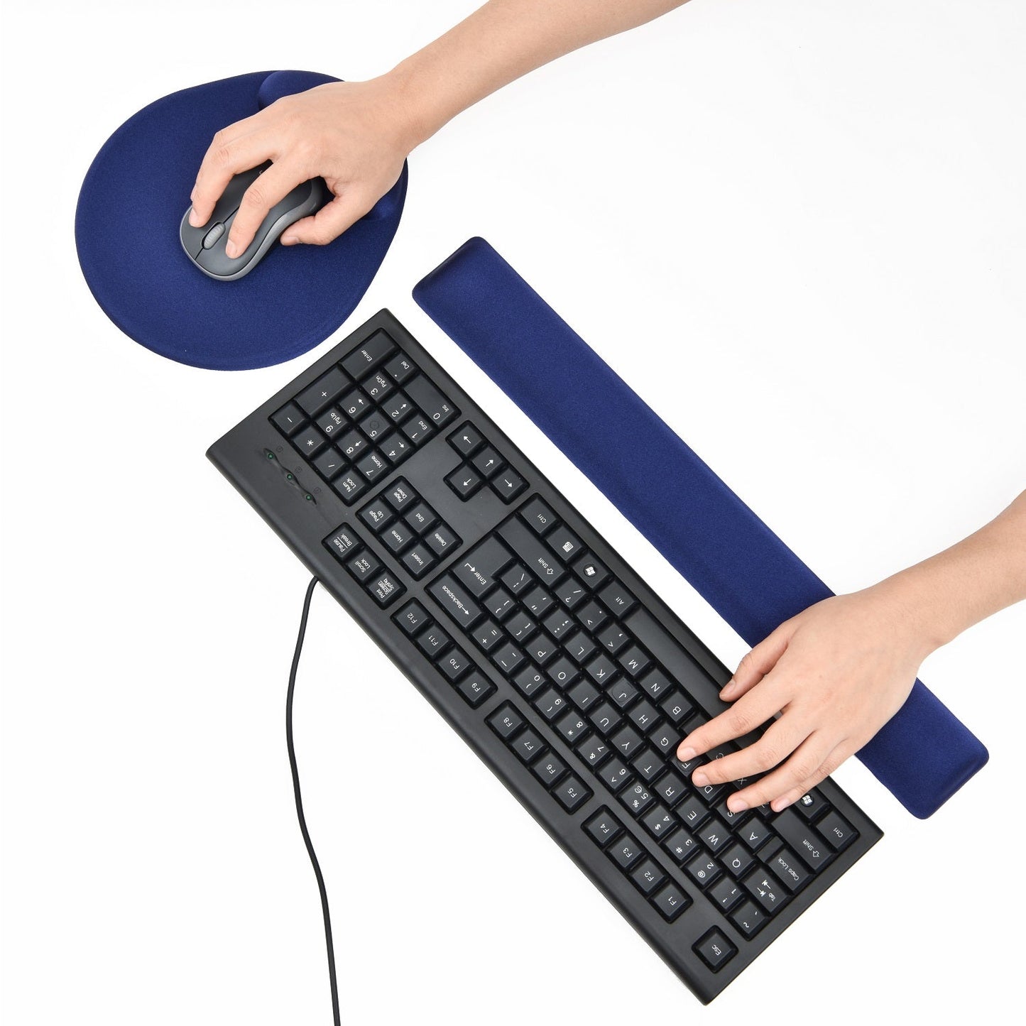 Support de paume pour clavier à bord droit Super-Gel DAC® MP-128, bleu
