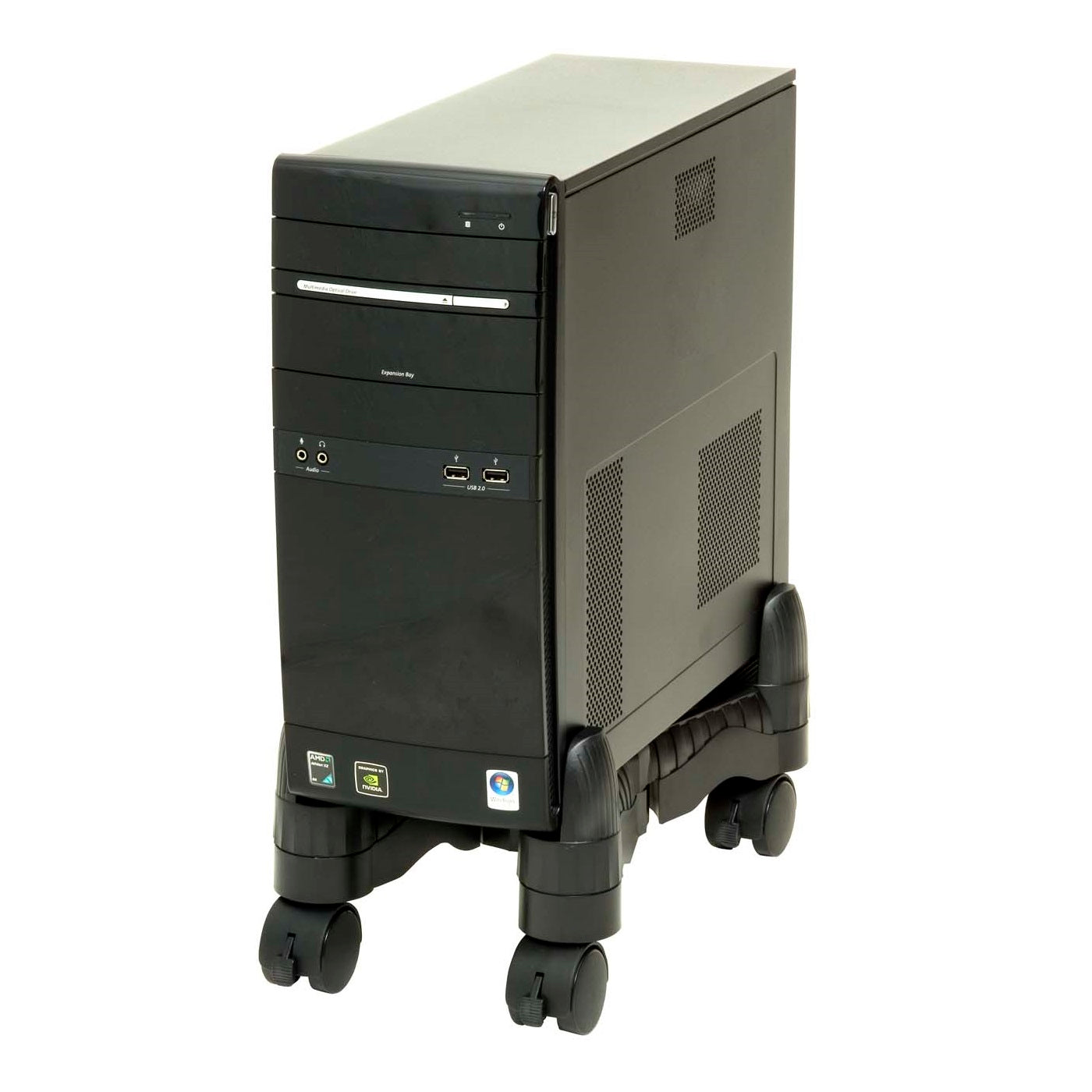 Support de tour de processeur mobile de type ciseaux DAC® MP-64-BLK avec roulettes, noir