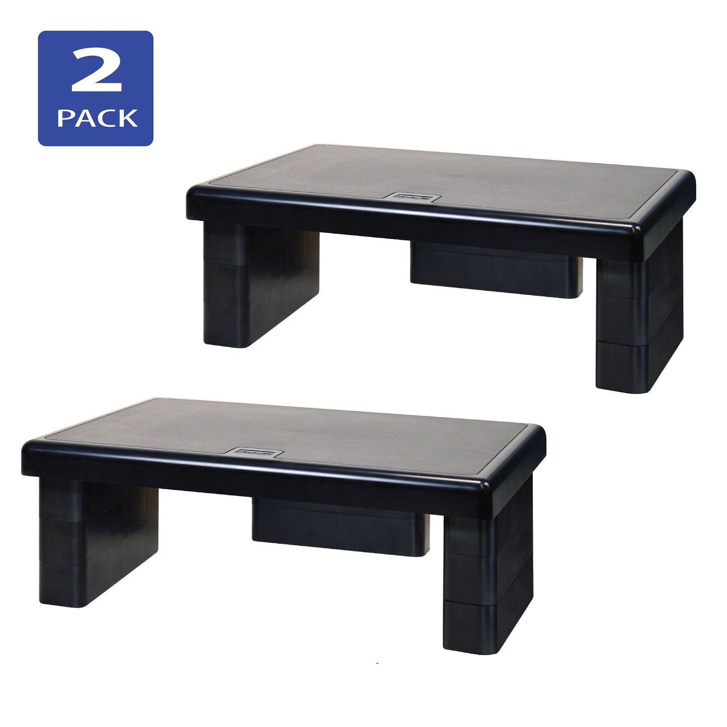 DAC® Stax MP-107x2 Support ergonomique pour moniteur/ordinateur portable, réglable en hauteur, noir, paquet de 2
