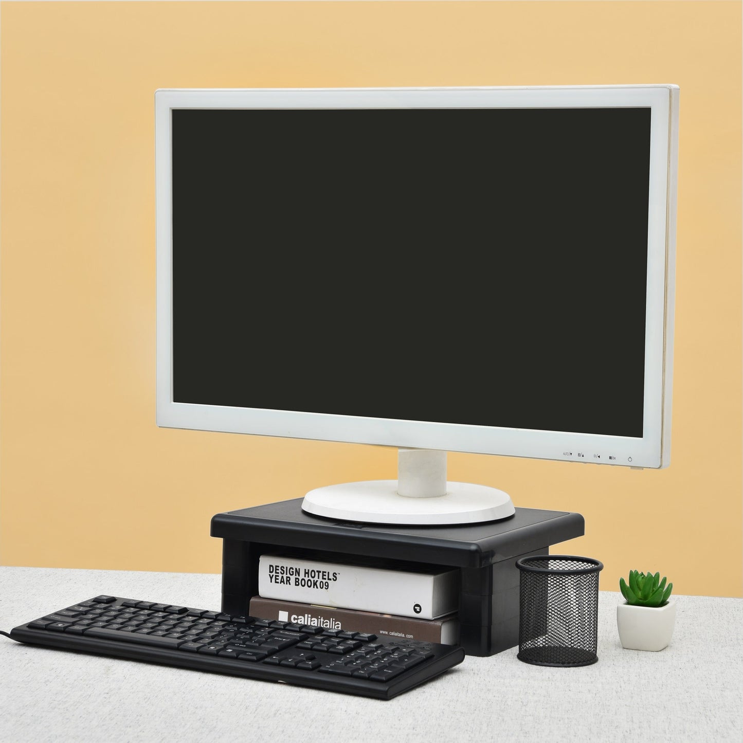 DAC® Stax MP-107x2 Support ergonomique pour moniteur/ordinateur portable, réglable en hauteur, noir, paquet de 2
