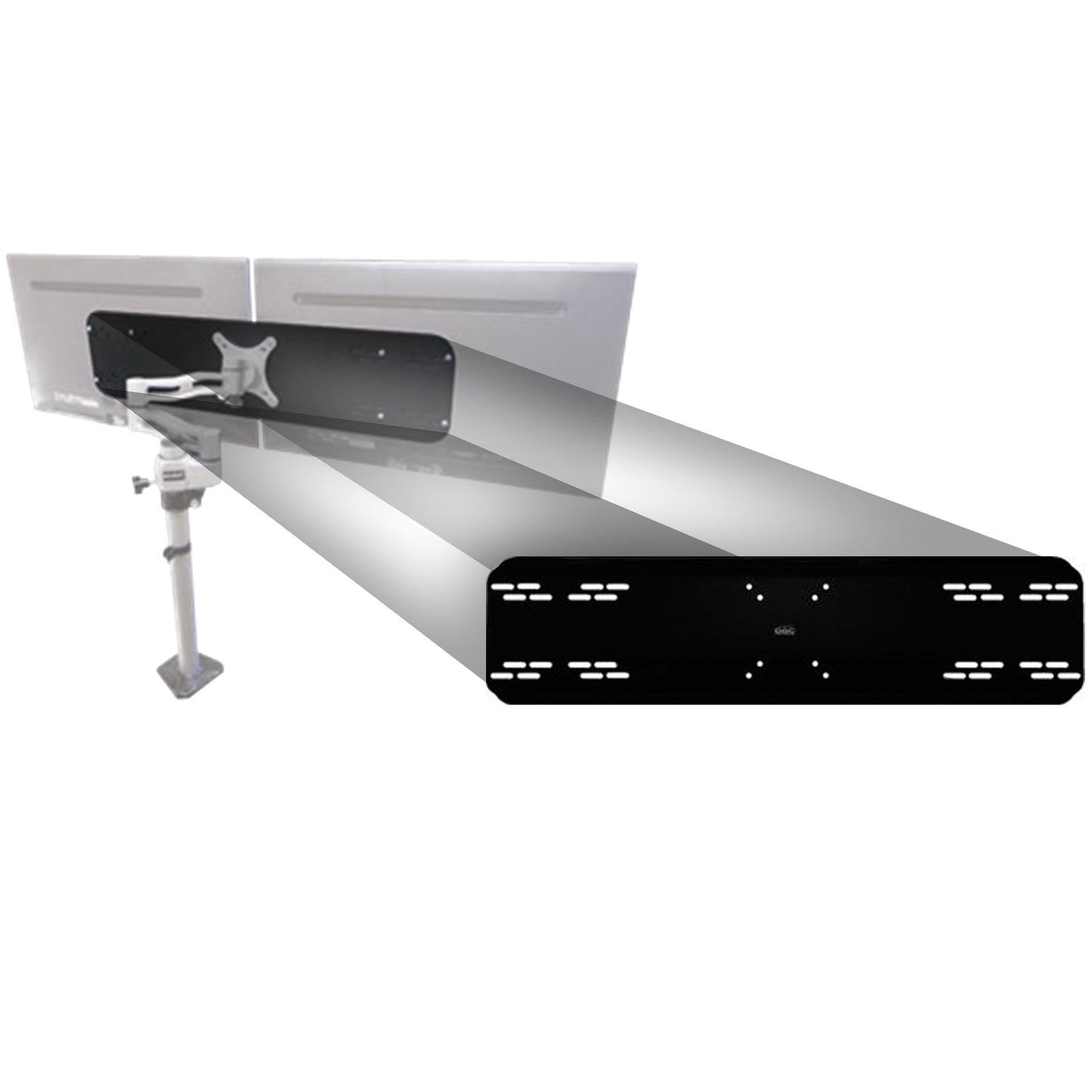 Adaptateur de bras de moniteur DAC® MP-209 DUO BRIDGE, noir