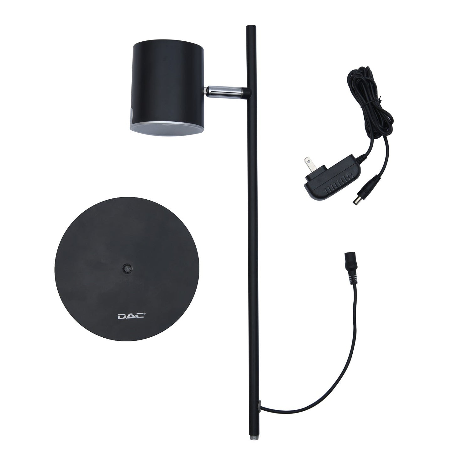 Lampe de bureau LED en métal DAC® MP-321 avec tête rotative à 340°, noire