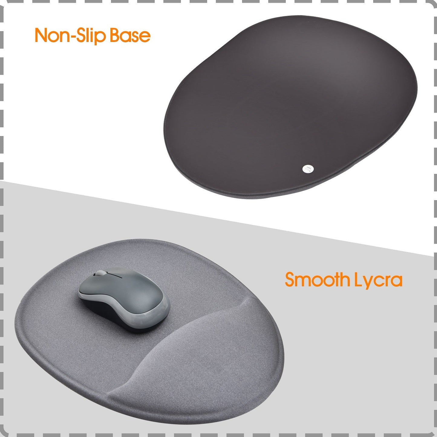 DAC® MP-113 Super-Gel "Contoured" Mouse Pad with Palm Support, Grey