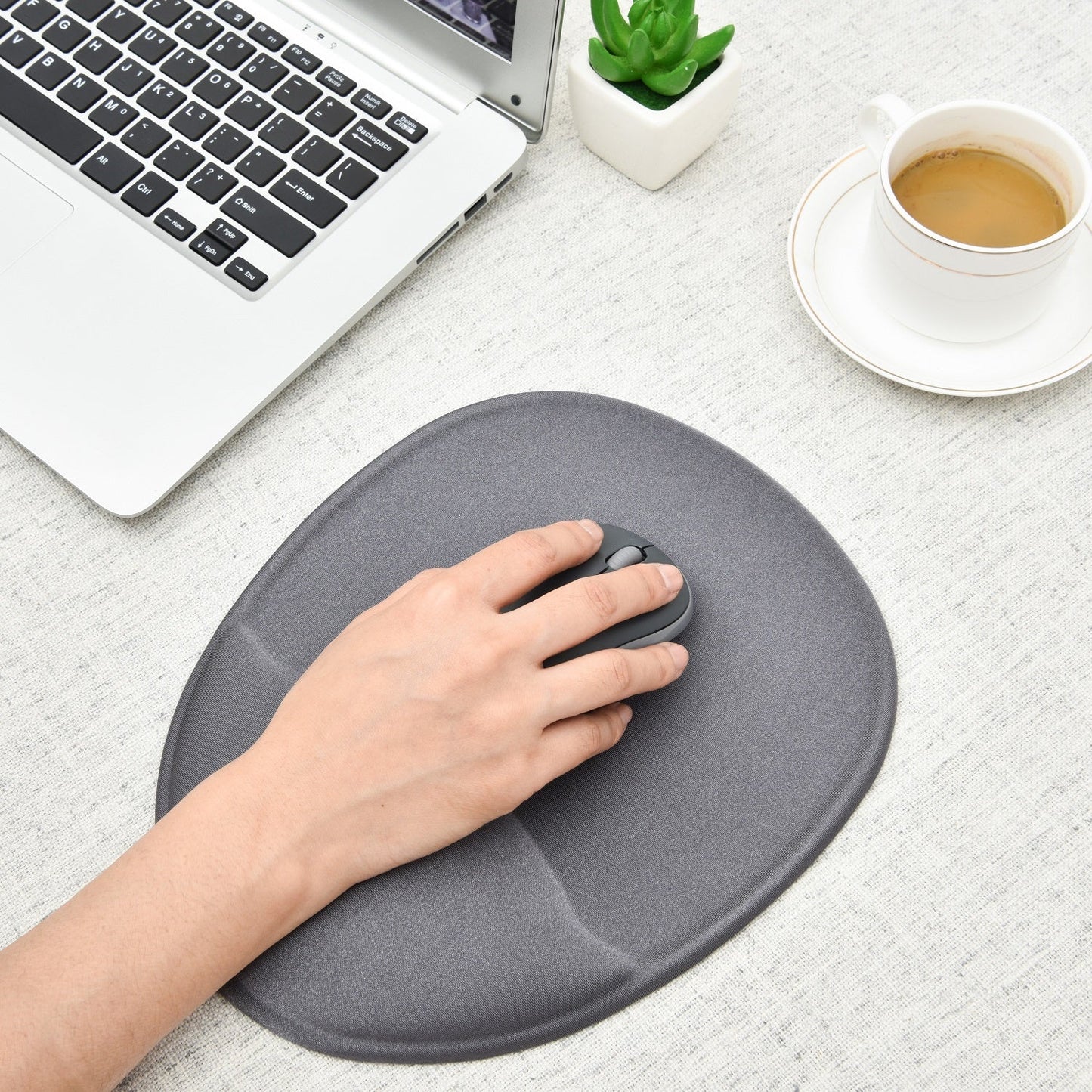 DAC® MP-113 Super-Gel "Contoured" Mouse Pad with Palm Support, Grey