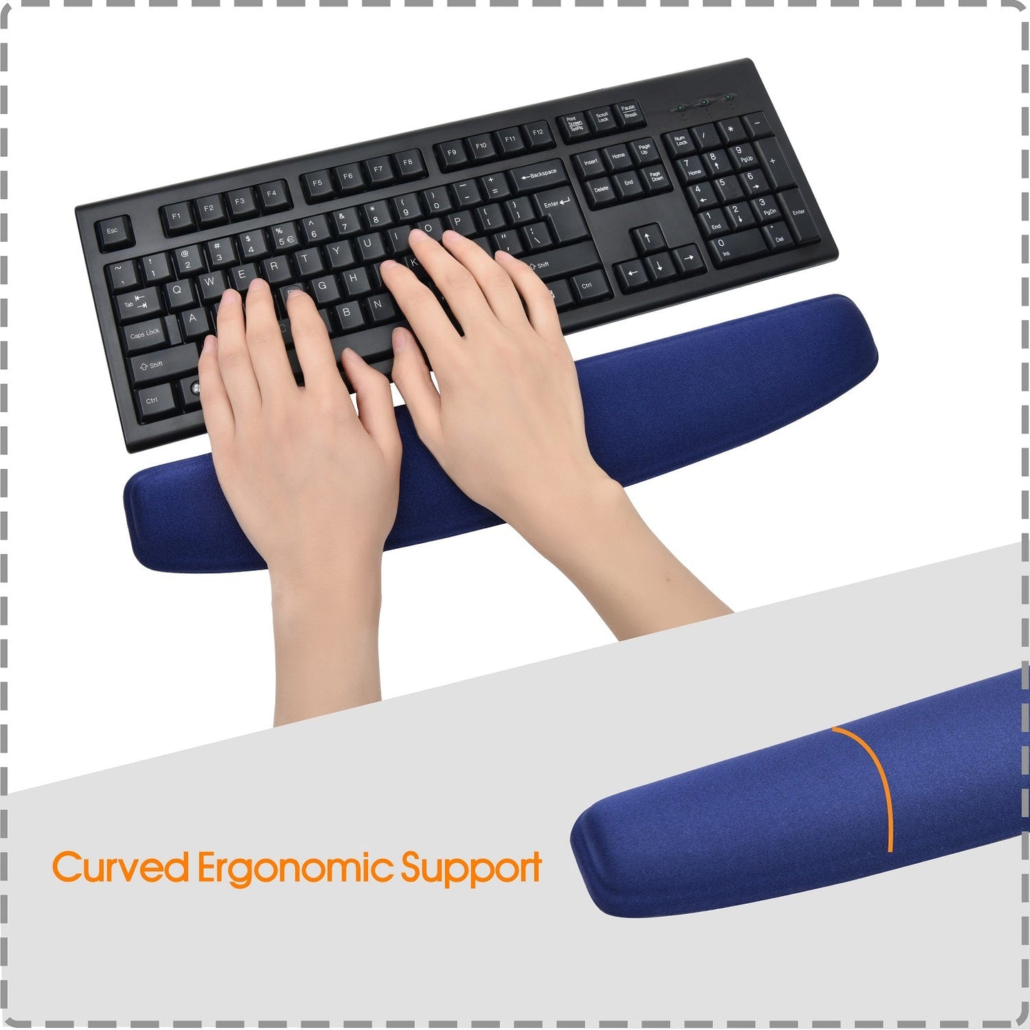Support de paume de clavier profilé Super-Gel DAC® MP-124, bleu