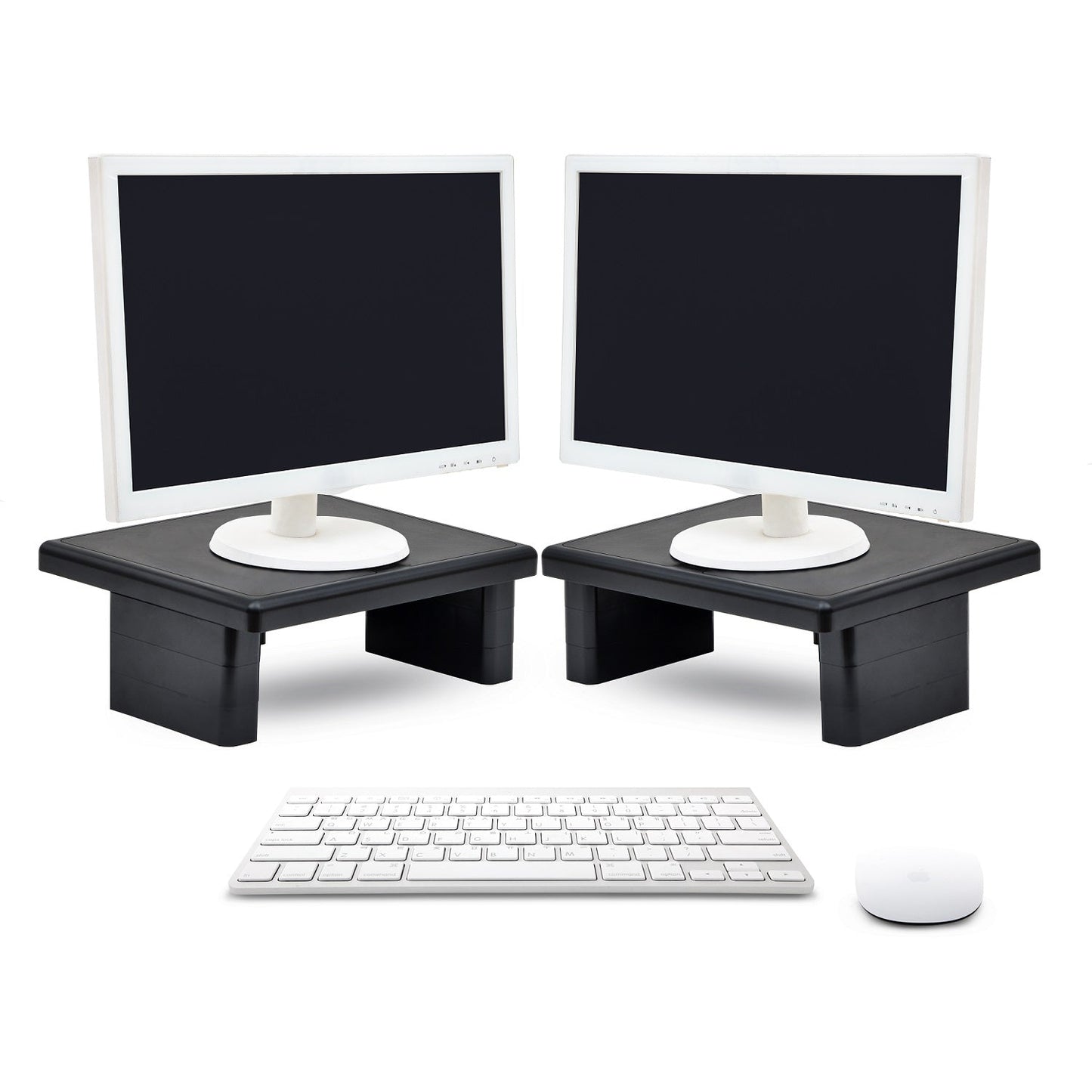 DAC® Stax MP-107x2 Support ergonomique pour moniteur/ordinateur portable, réglable en hauteur, noir, paquet de 2