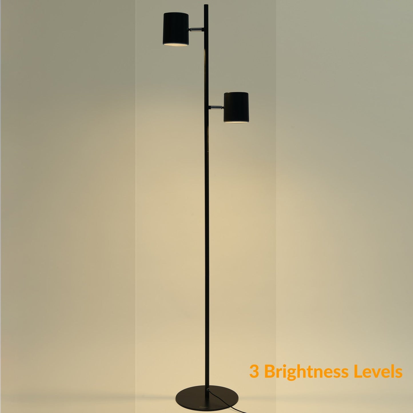DAC® MP-322 Metal LED Floor Lamp with Two 340 ° Rotating Heads-Black
