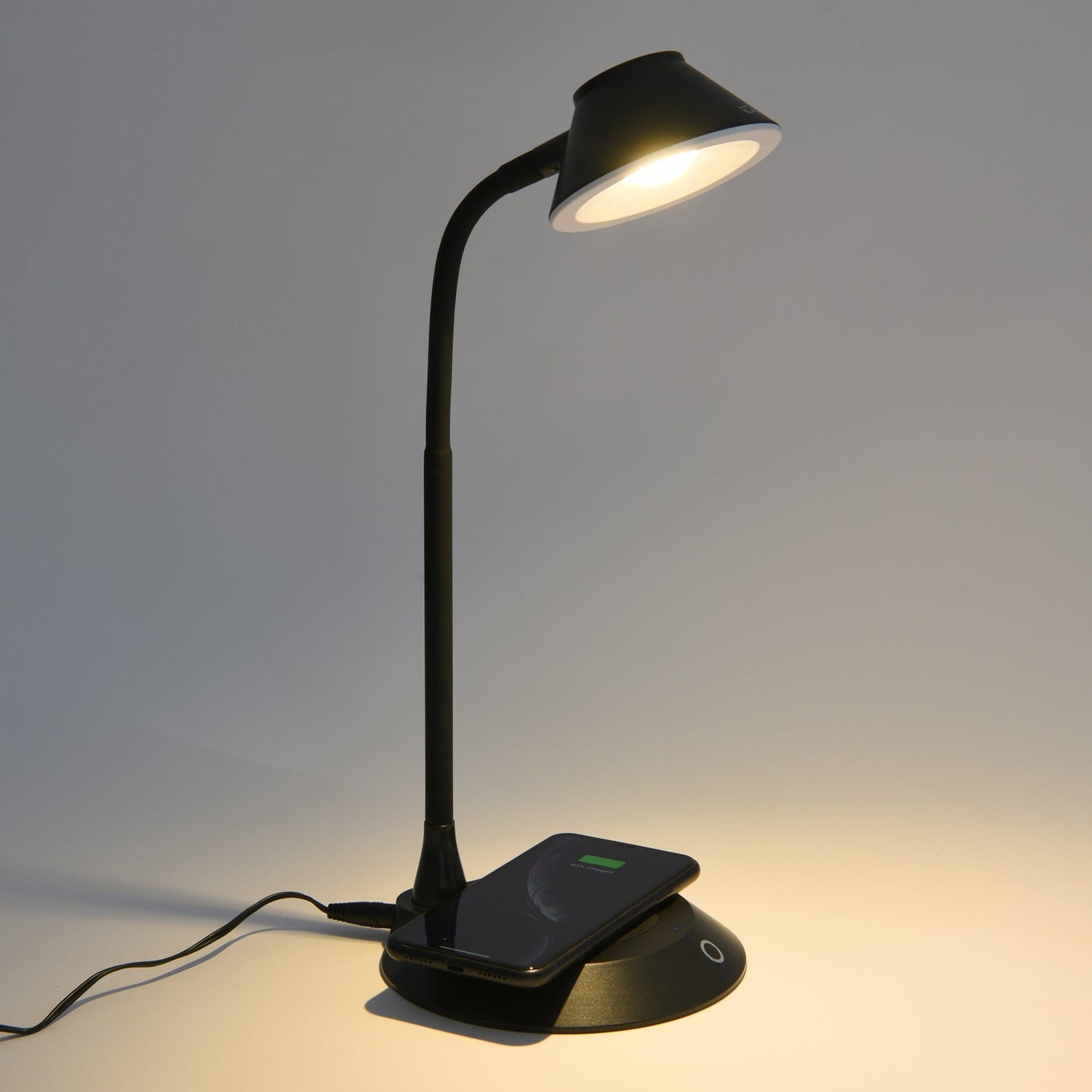 Lampe de bureau LED DAC® MP-323 avec chargeur sans fil, noir