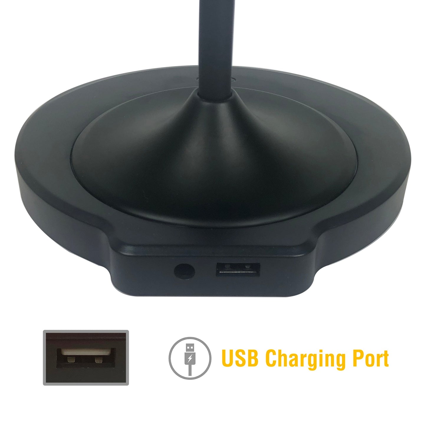 DAC® MP-352 Lampe de bureau/lampe de table LED réglable avec port de chargement USB, noir