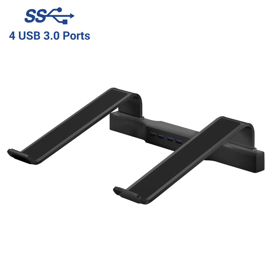 Support antidérapant pour ordinateur portable DAC® MP-220 avec hub USB 3.0 à 4 ports, noir